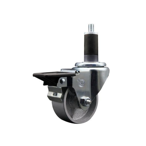 3'' Semi Steel Swivel 1-1/4'' Expanding Stem Caster with Brake